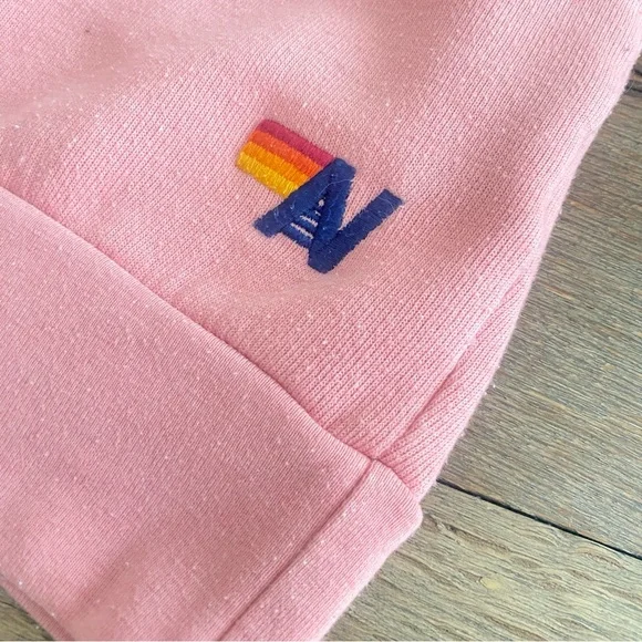Aviator Nation Heart Embroidery Sweatshirt in Petal Pink Size XXL 🌸 - Picture 6 of 12